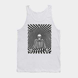 Op Art Reaper Death Mortality Optical Illusion Grim Reaper Tank Top